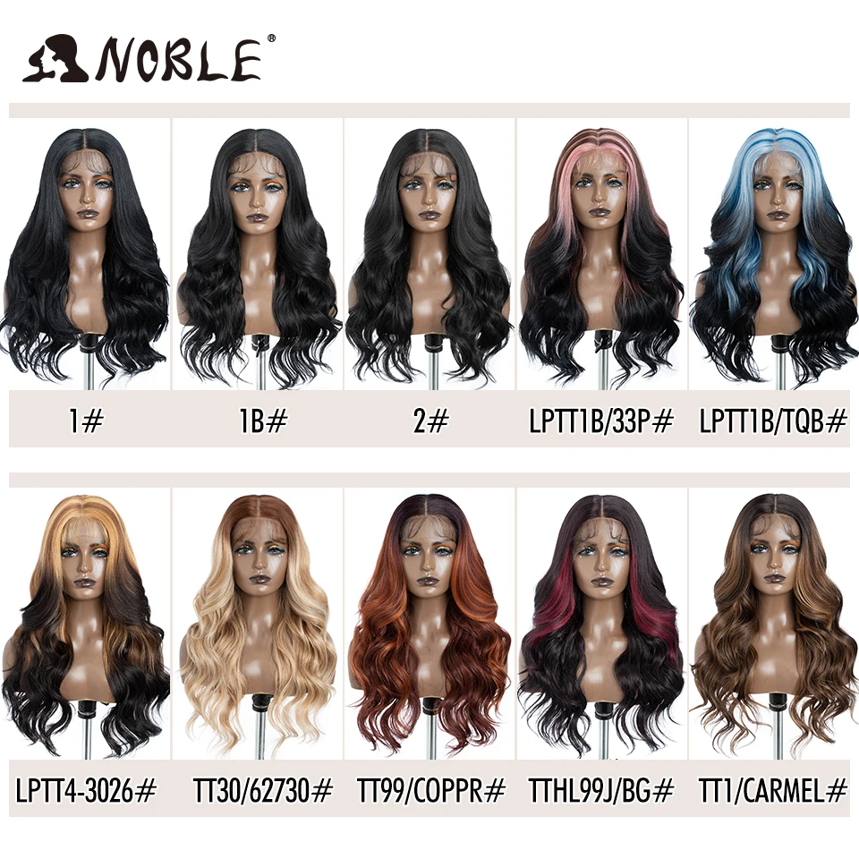 Noble Lace Front Wig Synthetic 13X7 Highlight Honey Brown Body Wave Wig 26Inch Blonde Wigs For Women Lace Wig Synthetic Lace Wig