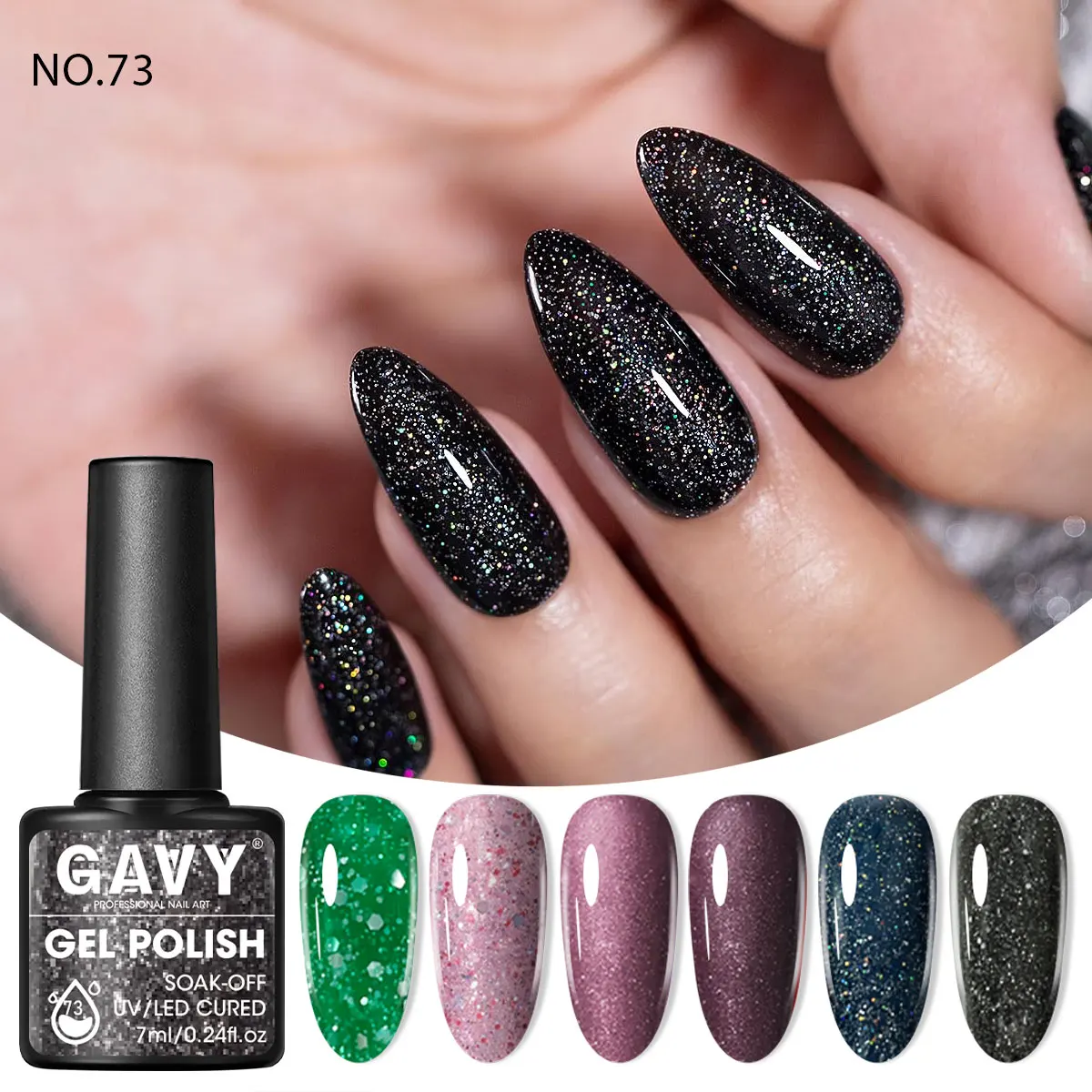 مجموعة GAVY مكونة من 6 قطع من مجموعات جل الأظافر، مع تأثير معالجة بالأشعة فوق البنفسجية/LED اللامعة، مثالية لصالونات الأظافر على أطراف الأصابع، مناسبة للمنزل بنفسك