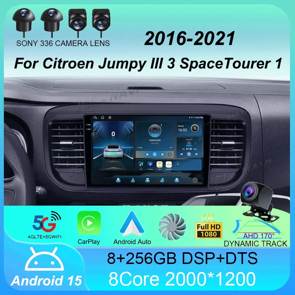 

Android 15 Carplay For Citroen Jumpy III 3 SpaceTourer 1 For Peugeot Expert 3 2016 2017 2018 - 2021 Multimedia Player Car Radio