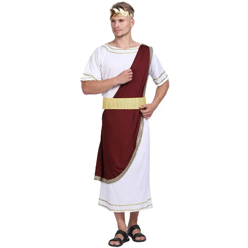 

Medieval Knights Retro Cosplay Costume Ancient Greek Robe for Adult Outfit Halloween Carnival Party Performance Suits Roleplay y
