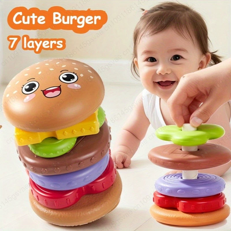 Hamburg Sandwich Stacking Toys for Toddlers and Kids Preschool Educational Toys Fine Motor Skill kitchen Toy