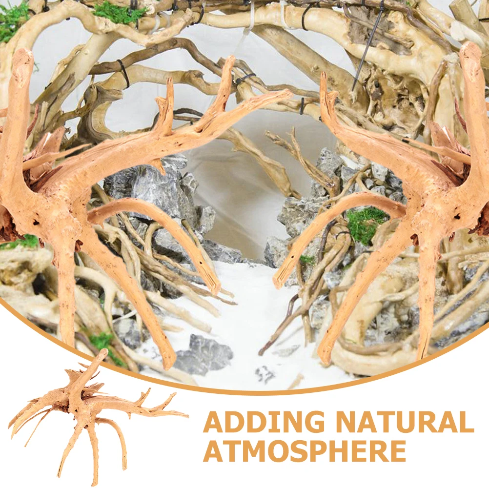 

2Pcs Natural Dead-Wood Craft Aquarium Decor Realistic Fish Tank Ornament Landscape Decoration Dead-Wood for Aquarium