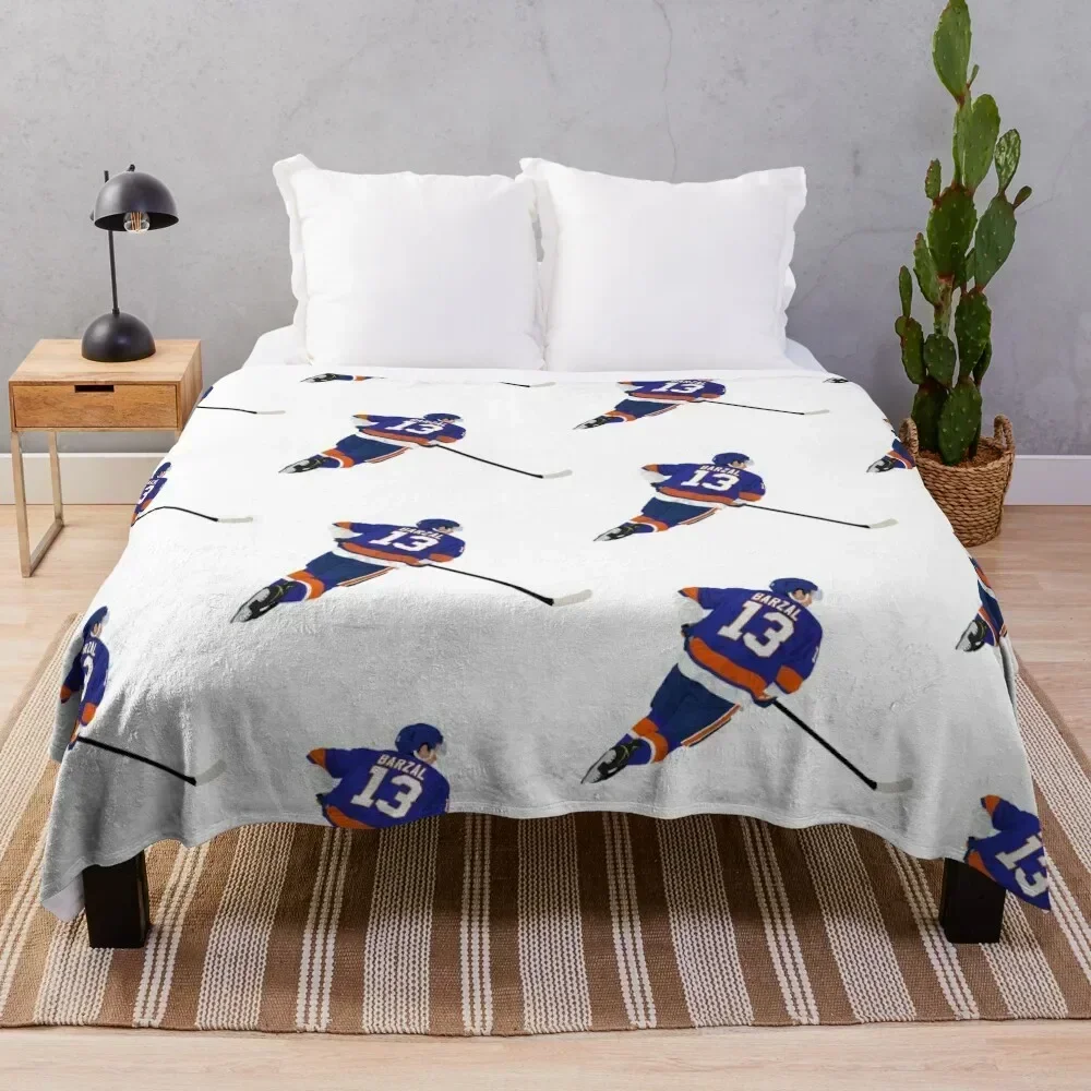 

Mathew Barzal Throw Blanket Breathable Lightweight Blanket for Adults Kids