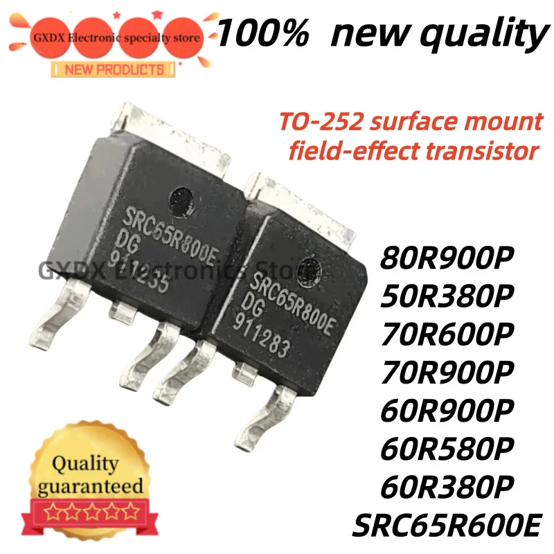 10Uds 100% new quality 50R380P 80R900P 70R900P 70R600P TO252 60R900P 60R580P 60R380P SRC65R600E TO-252 MOSFET In Stock