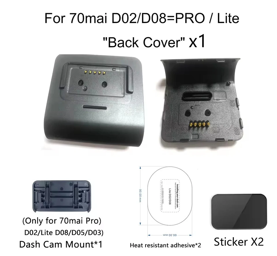 for 70mai accessories for 70mai pro Back Cover for 70mai Lite D02