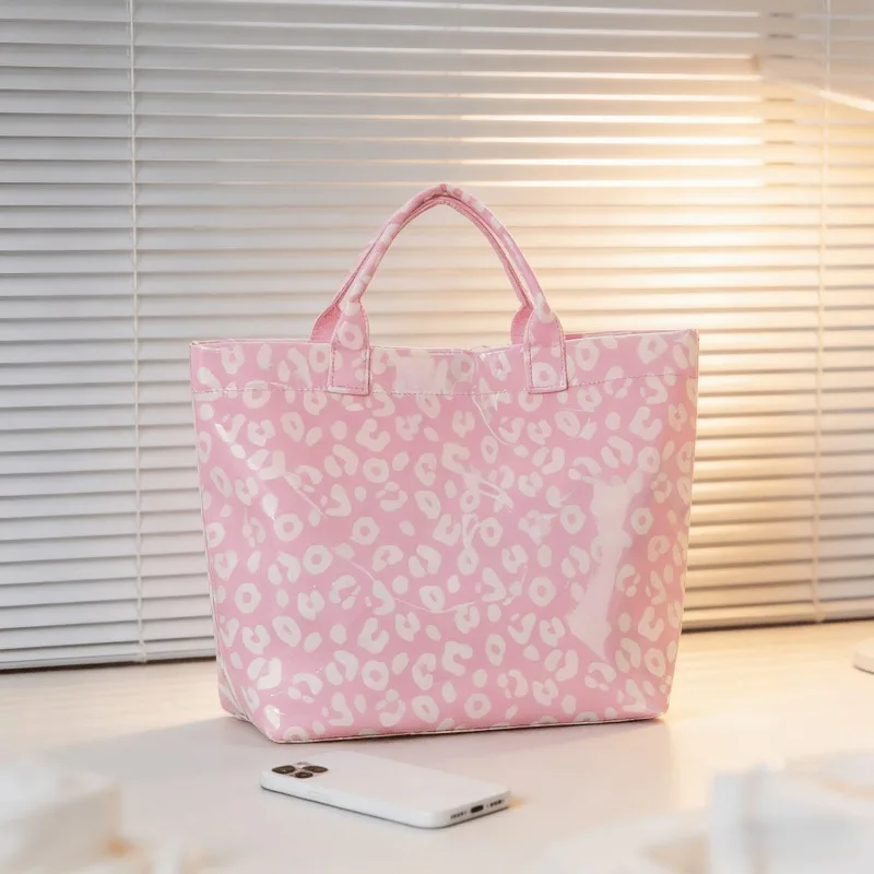 New European & American Large Capacity Leopard Print Tote Bag, High-Grade Versatile Commute Bag for Women