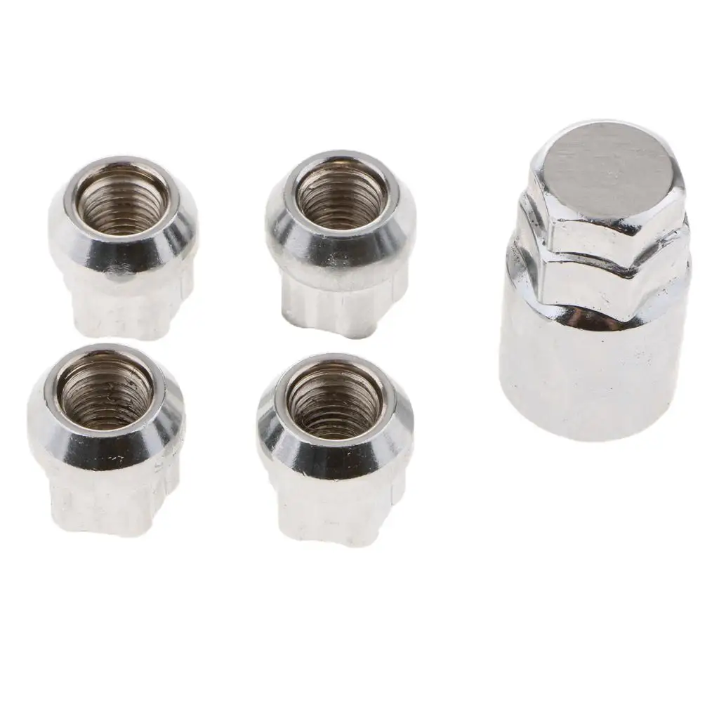 4 NUTS+1 KEY M12X1.5 WHEEL LOCK Anti Theft Security Nut for ,