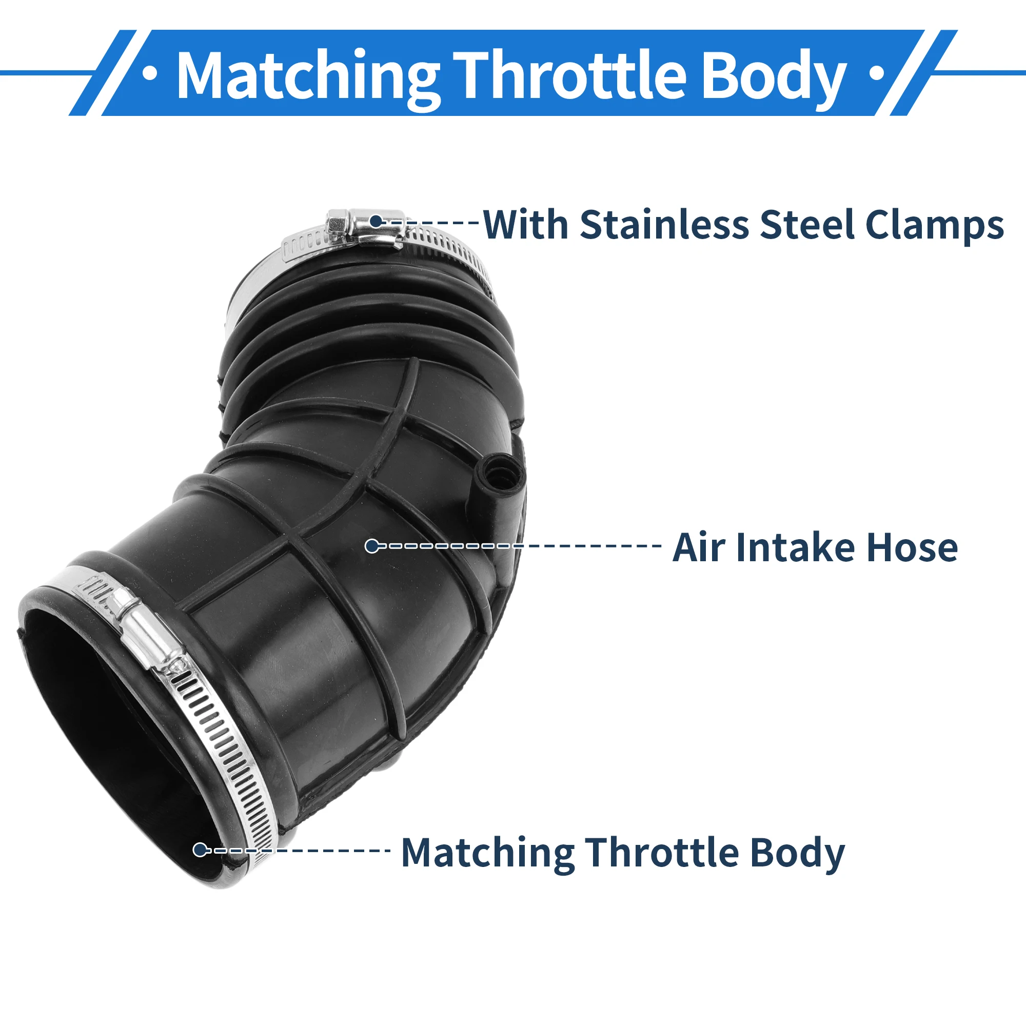 خرطوم دخول هواء المحرك UXCELL مع مشابك لسيارات BMW E46 E39 2001-2005 رقم 13541438761 1 قطعة