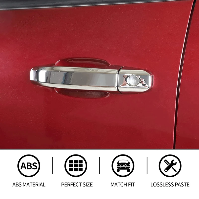 Outer Door Handle Covers Exterior Accessories For Chevy Silverado GMC Sierra 2014-2020 ,ABS Silver