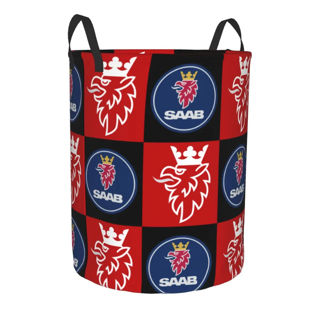 Custom Saabs Scanias Classical Logo Laundry Hamper Large Clothes Storage Basket Trucks Emblem Logo Toys Bin Organizer for Kids