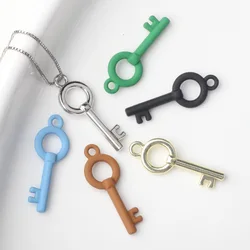 10pcs Alloy Drip Oil Key Pendant Charms For Jewelry Making Handmade DIY Bracelet Earrings Necklace Ornament Accessories Supplies