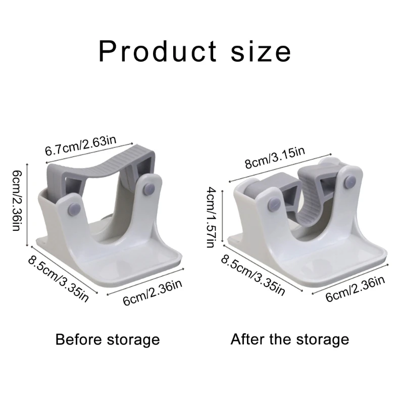 Conjunto 4 suportes parede para esfregão, autoadesivos, para vassoura, economizador espaço, ferramenta limpeza,