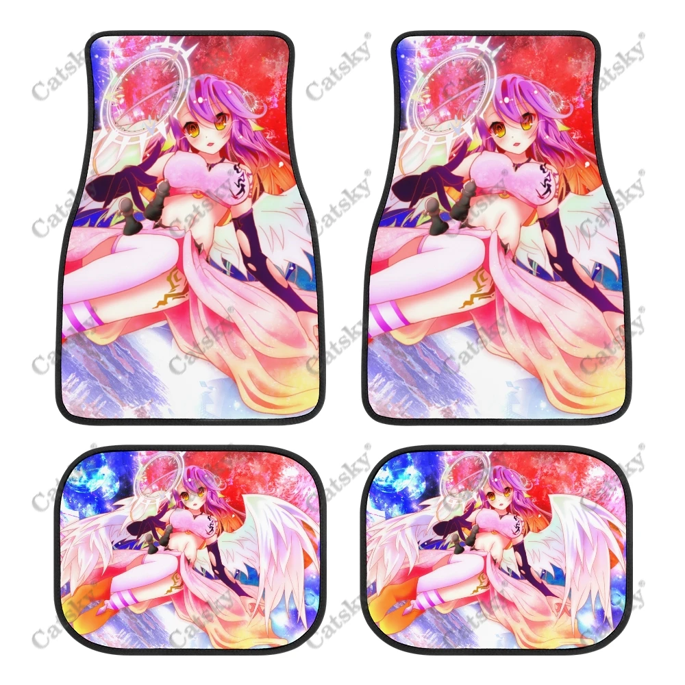 No Game No Life Car Auto Floor Mats Women Men 4-Piece Full Set All Weather Universal Front & Rear Auto Floor Mat Fit for SUV Sed