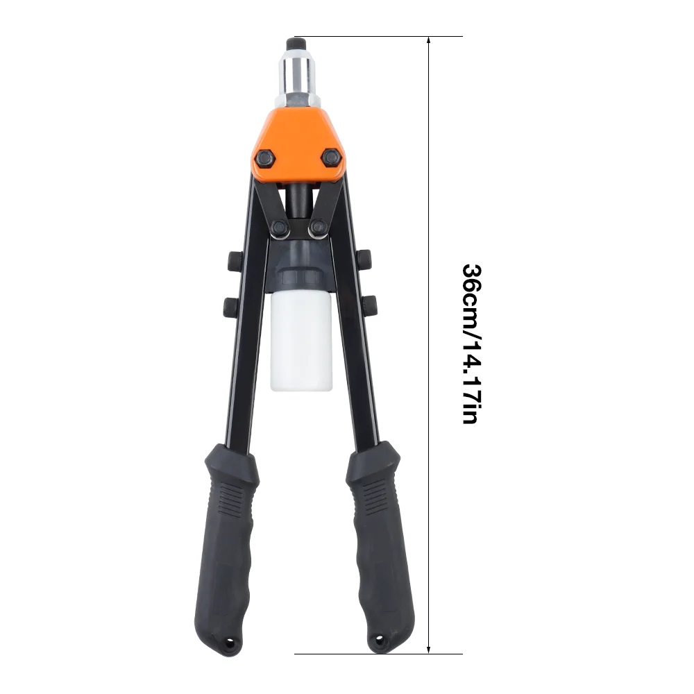 Set di rivettatrici, comprendente 5 teste per rivetti, 250 rivetti e 5 punte da trapano, adatto per rivetti da 2,4 mm/3,2 mm/4,0 mm/4,8 mm/6,4 mm, rivettatrice per uso domestico, utensile per rivetti manuale.