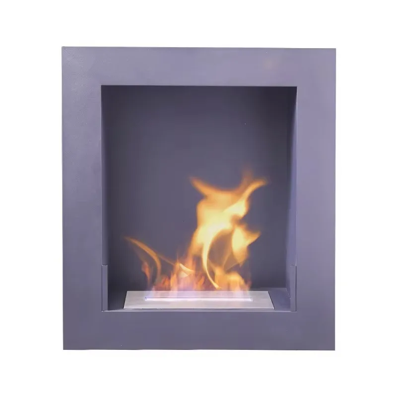 Fireplace Heater with Real and Simulated Flame Villa Background Wall Decorative Cabinet