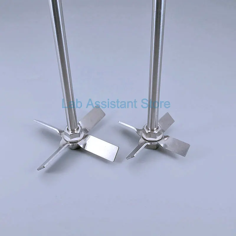 1pcs Laboratory Diameter 40-120mm Stainless Steel Cross-Type Stirring Blade Mixing Paddle & Length200-500mm Dispersion Rod