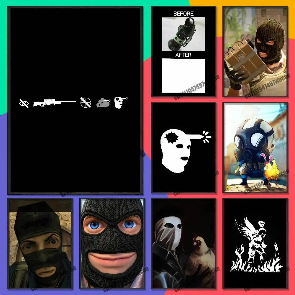For CSGO CS2 Poster Cover Sticker Paper Home Decoration Custom Self-adhesive Souvenirs Playbill