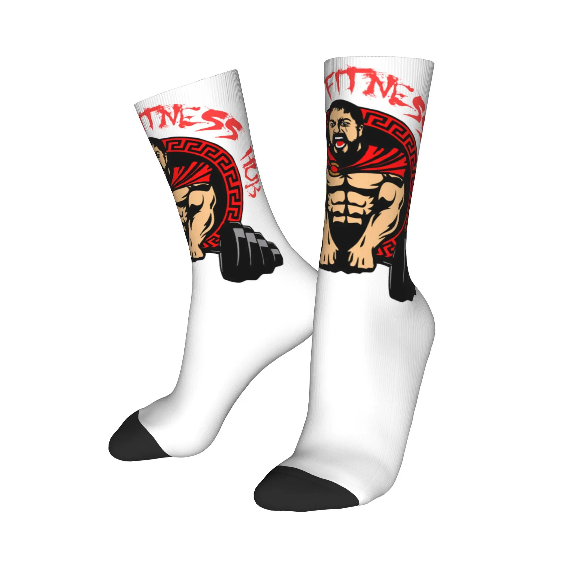 Custom Spartan Gym Men's Crew Socks Unisex Novelty Bodybuilding Fitness Muscle Spring Summer Autumn Winter Dress Socks view 3