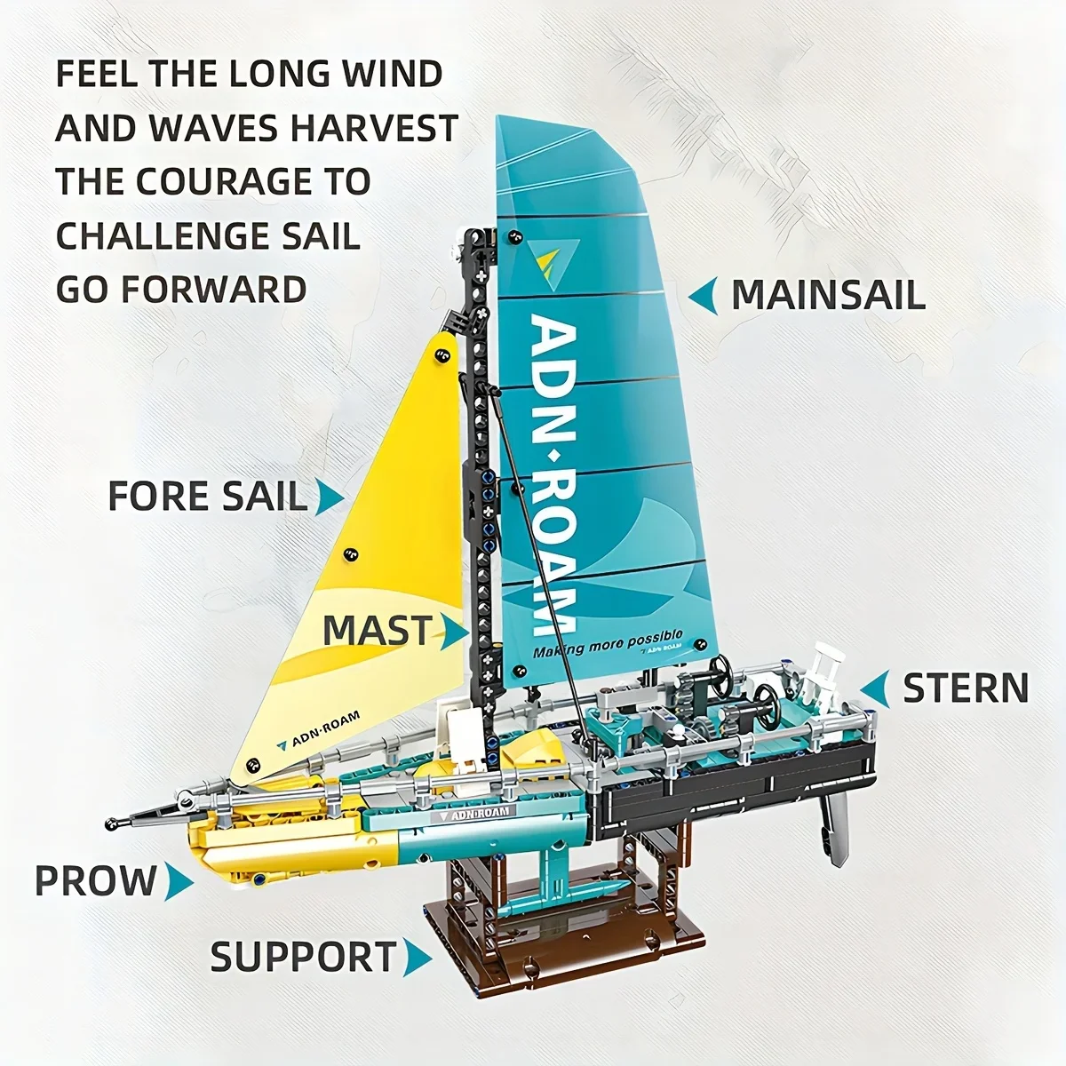 

675pcs Sailboat Building Block Assembly Sailing Model, Super Cool Living Room Decoration, Birthday Gift, Stacking Toy