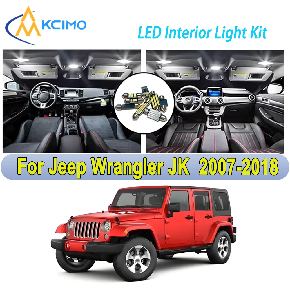 

New Light Bulb For Jeep Wrangler JK (2007-2018) Premium Bright LED Interior Dome Map Trunk Light Kit Car Led Lamps Car LED Light