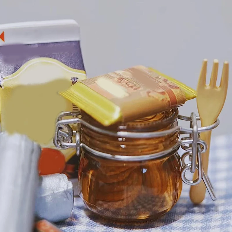 Pot de rangement Transparent Miniature pour maison de poupée, 2 pièces, modèle de réservoir scellé, petit flacon, bouteille de souhait, jouet de décoration de cuisine pour la maison