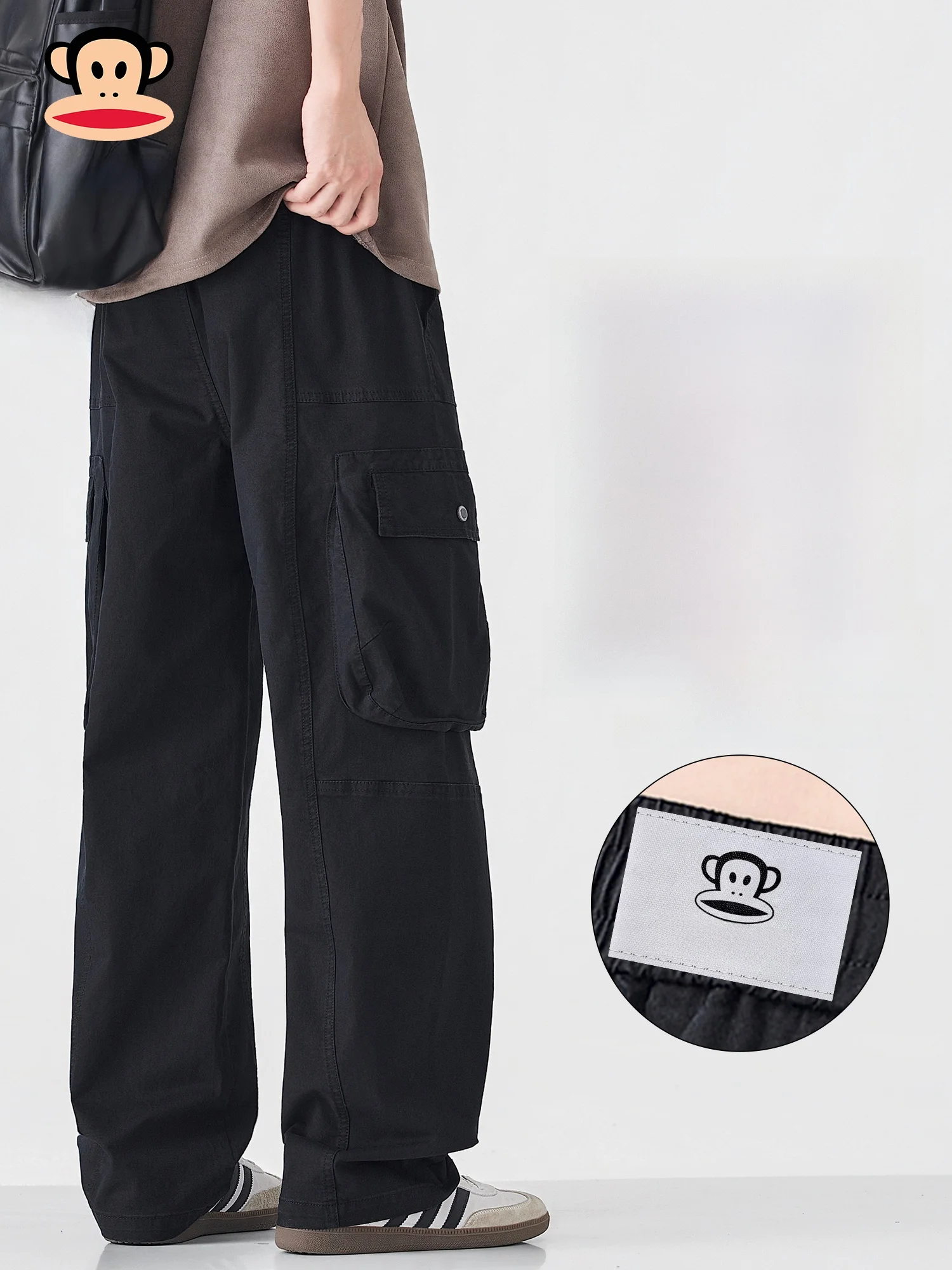 

PaulFrank Bla Casual Pants Men's Spring New Loose Straight Leg Big ket Bla Workwear Trousers Youth Vitali Sle Cott...