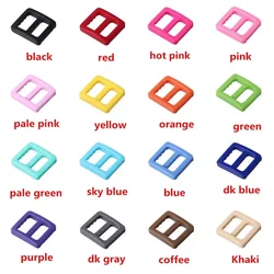 Meetee 100/200Pcs Colorful 10mm Plastic Slider Tri-Glide Adjustable Buckles Dog Collar Harness Backpack Strap Webbing Bag Parts