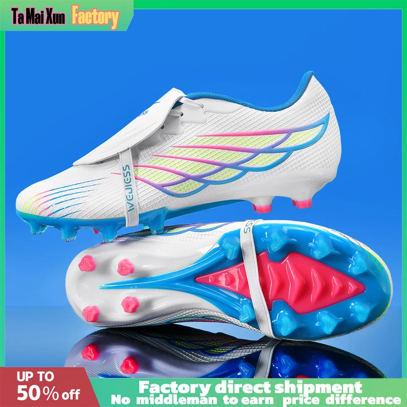 Non-slip Wear Resistant Colloid FG Men/Women Light Soccer Shoes Land/Short Lawn Professional Soccer Boots Football training Race