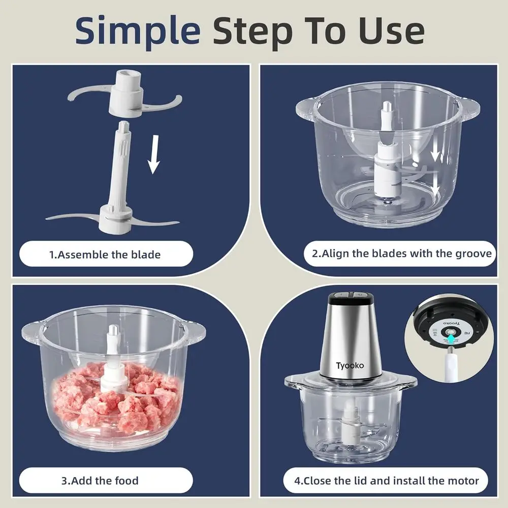 Dual-Bowl Electric Food Processor and Grinder 5