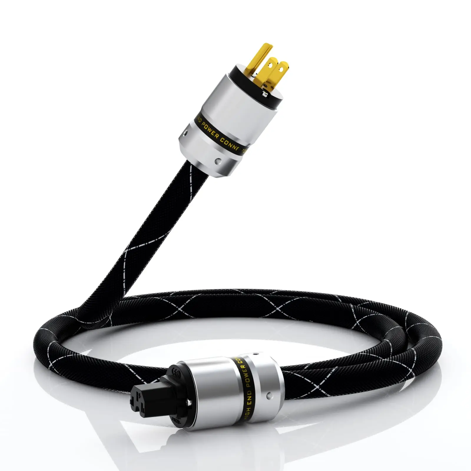 

Шнур питания HIFI, американская версия, позолоченные вилки, аудиофильский кабель питания 12AWG, 125 В, 15 А, линия электропередачи с плетеными рукавами