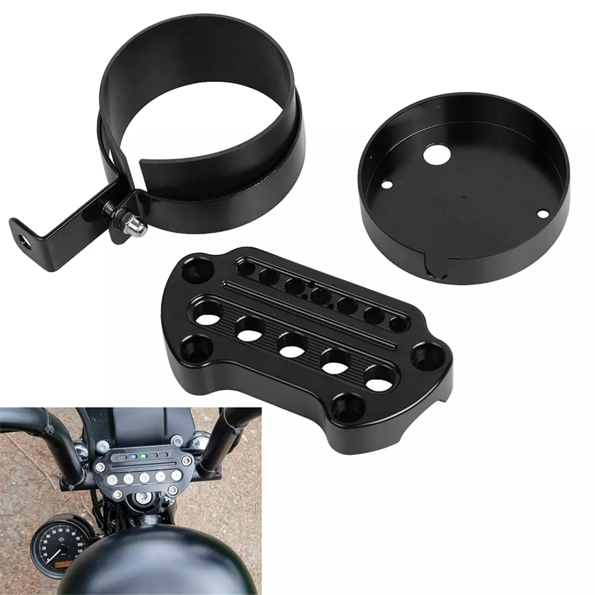 Abrazadera indicadora de reubicación del soporte del velocímetro lateral ABKB para XL 883