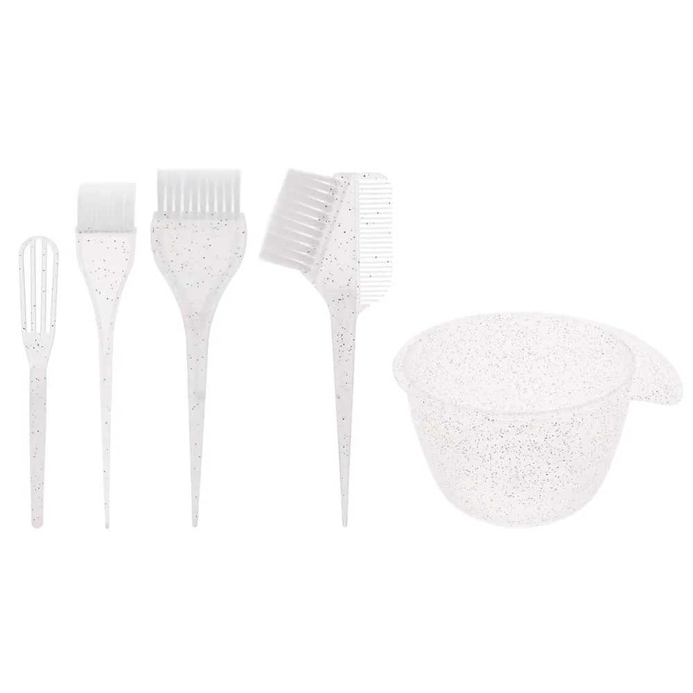 

5Pcs/Set Hairdressing Professional Hair Dyeing Kit Bleaching Hair Coloring Hair Color Dye Bowl Tail Comb Durable Stirring Brush