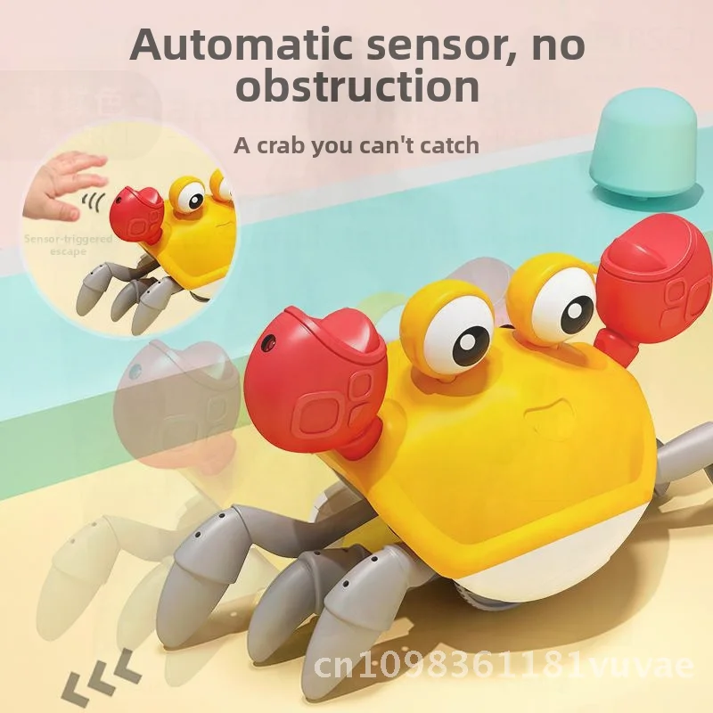 Automatic Obstacle Avoidance Electric Induction Crab Toy with Sound And Light Charging Feature for Kids Crawling Development
