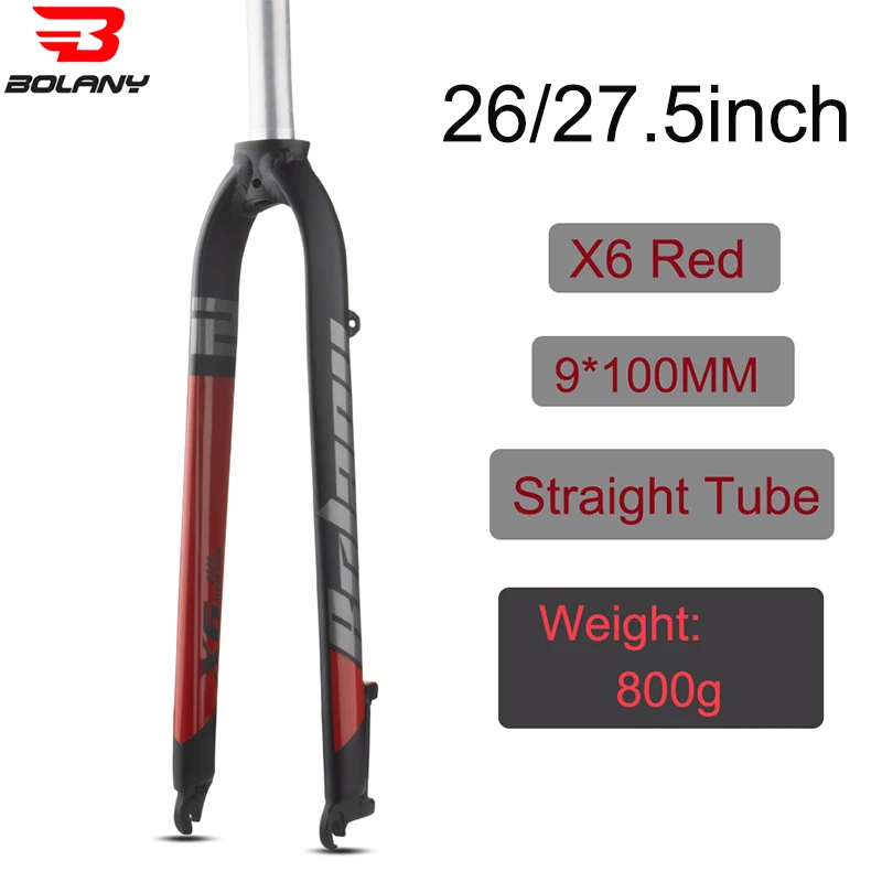 Bolany Fahrrad starre Gabel 26/27,5/29 Zoll Scheibenbremse Berggabel gerades Rohr 28,6 mm matte leichte MTB-Fahrradgabel