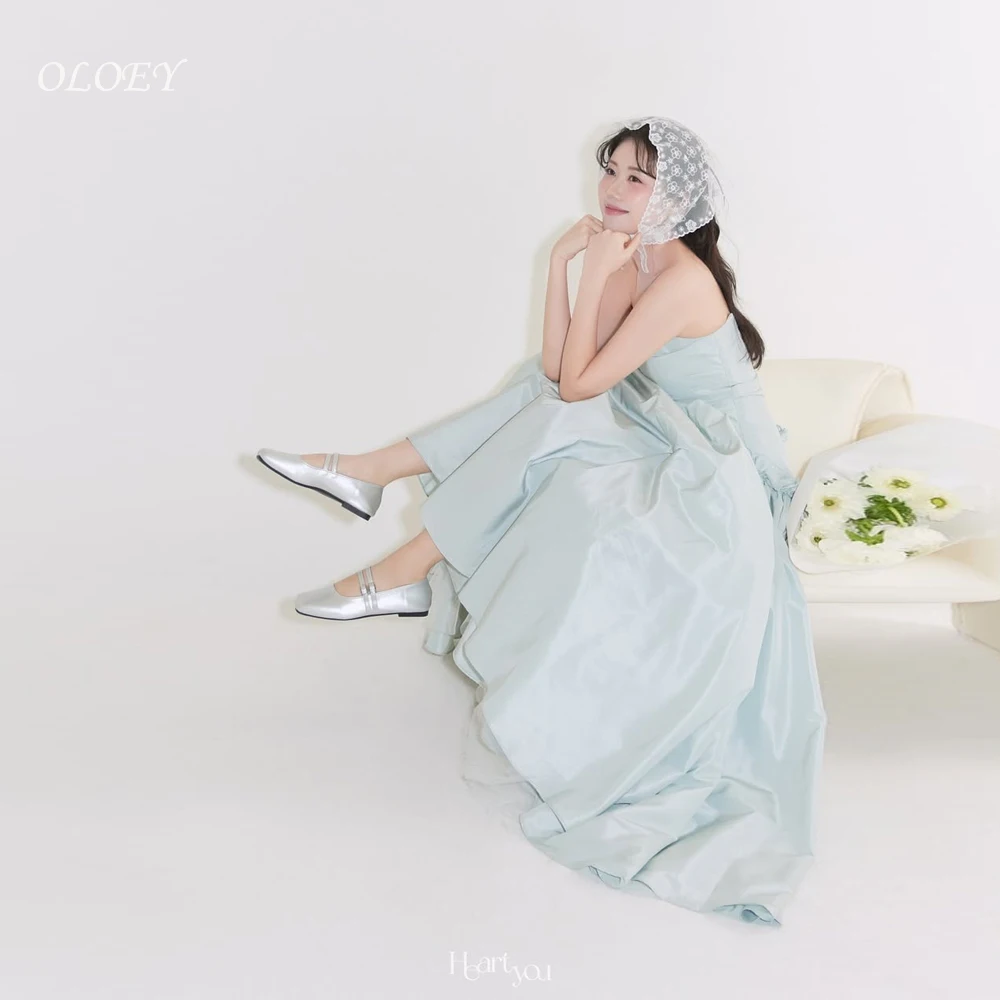 OLOEY Simple A-line Korea Wedding Dress Photo Shoot Sleeveless Prom Formal Party Gown Custom Made 웨딩드레스 vestidos de noiva