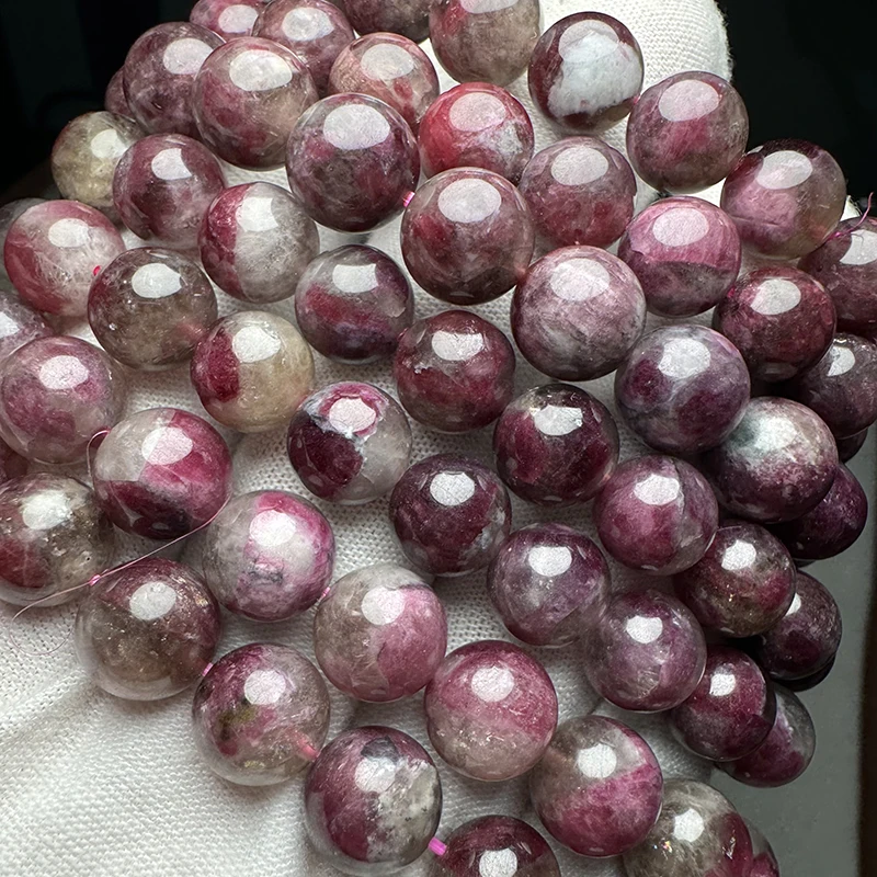 Meihan Natural AAA Pigeon blood Red Tourmaline Smooth Round Loose Beads Stone For Jewelry Making Design