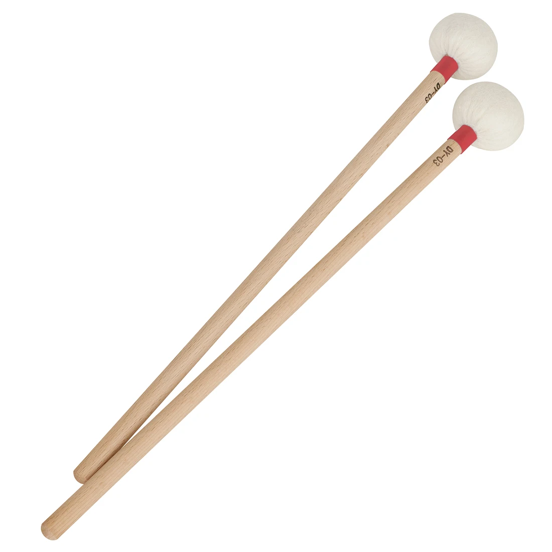 BY-03 Felt Drumsticks 1 Pair Felt Head Wood Handle Anti-slip Drum Sticks Essential Of Percussion Instrument Parts Accessaries