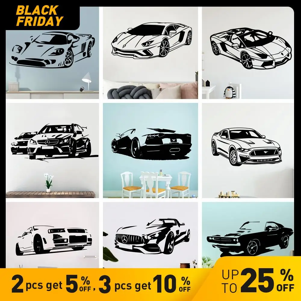 Modern Sport Car Vinyl Wall Sticker Cars Wall Decor For Living Room Decoration Bedroom Decor Home Wall Art Decals Wallpaper