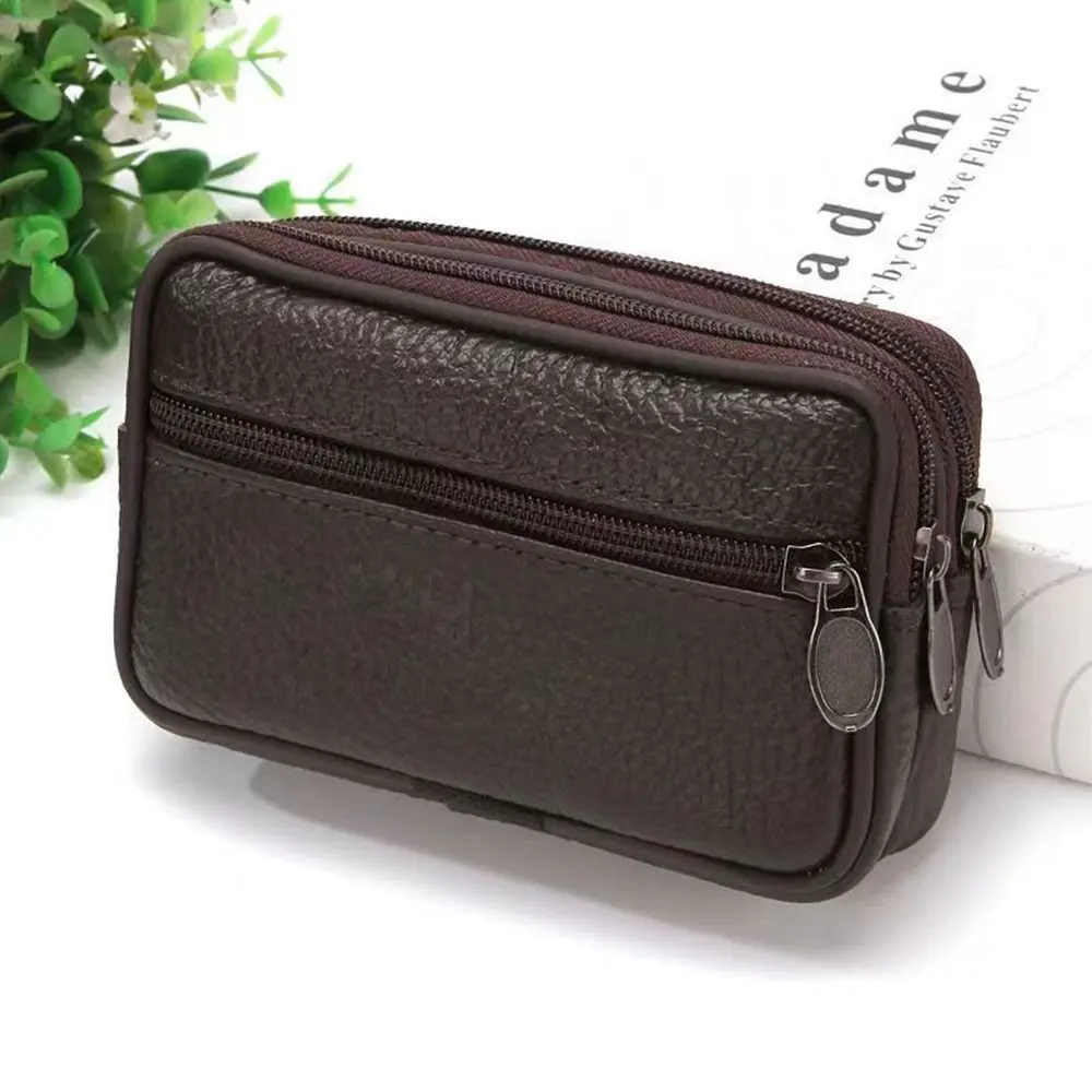 New Belt PU Leather Phone Holder Waist Bag Multifunctional Portable Phone Bag Waterproof Leisure Belt Pouch Daily