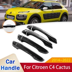 for Citroen C4 Cactus 2014 2015 2016 2017 2018 2019 2020 2021 2022 Gloss Black Outer Door Handle Cover Stickers Car Accessories