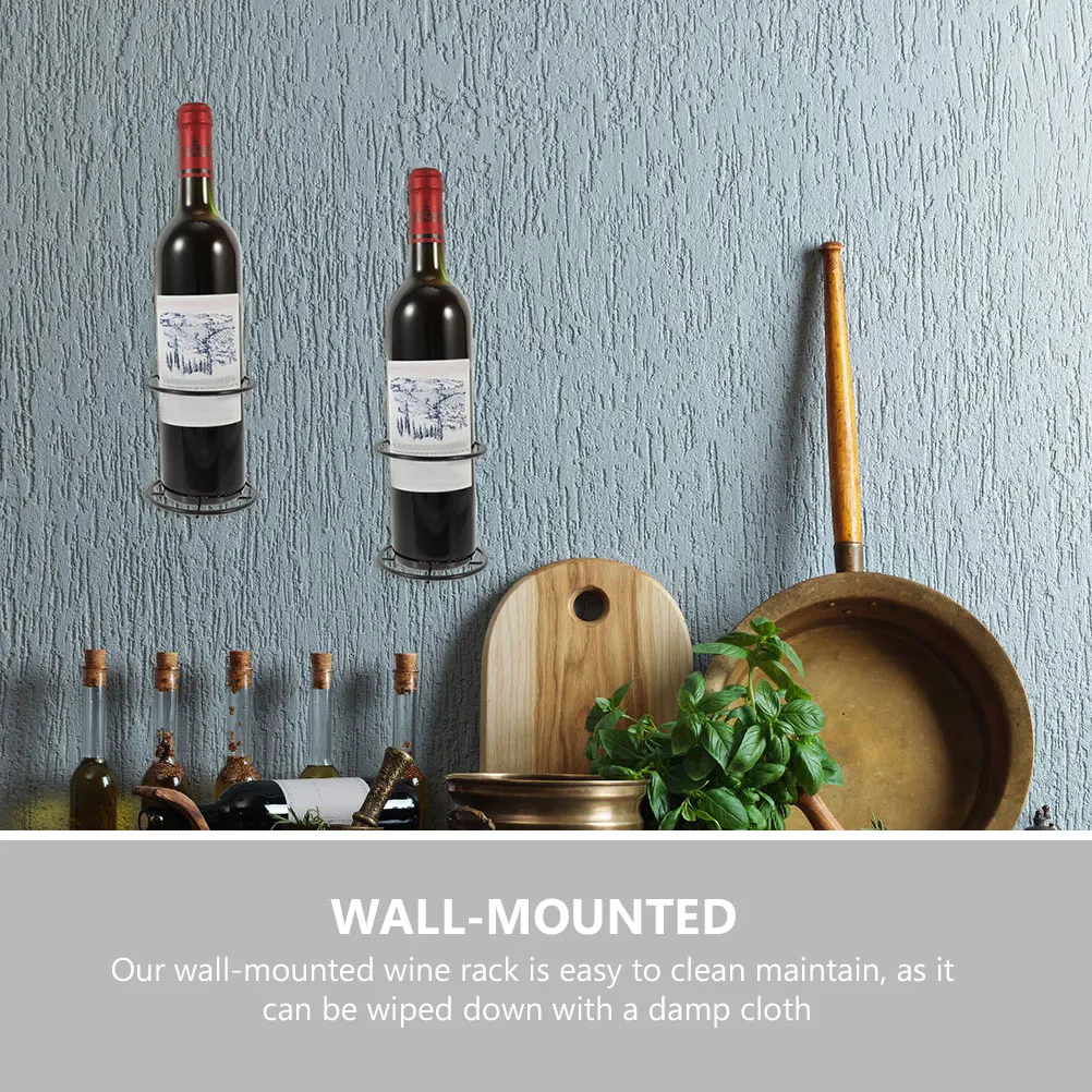 

1pcs Black Single Wall Mounted Rack Storage Stand Heavy Duty Metal Home Barware Wall Racks For Bottles Kitchen