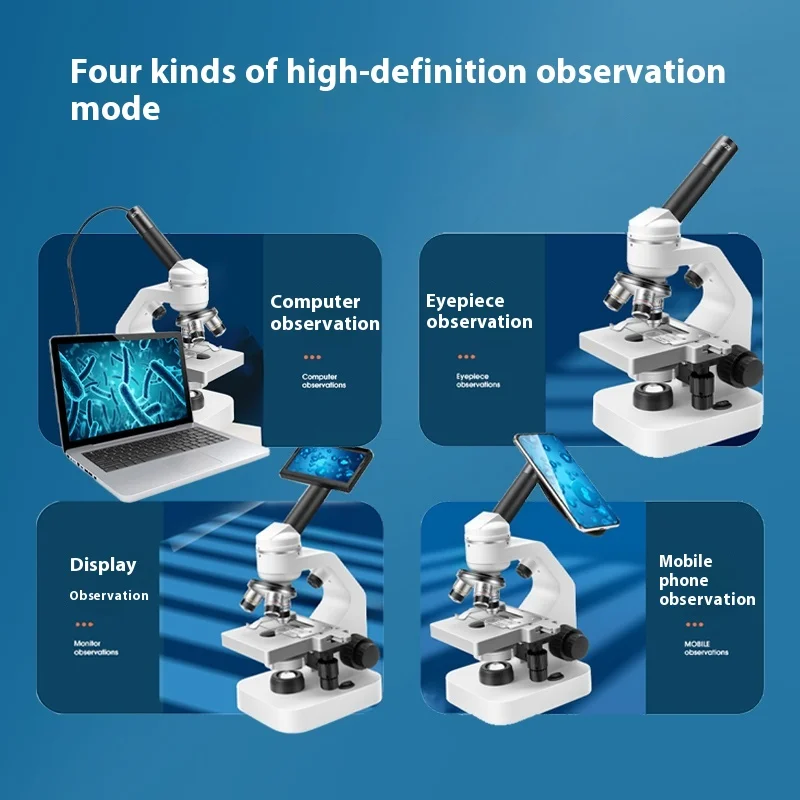 Monocular microscope observation of bacterial cells professional optical experiment primary and secondary school children scient