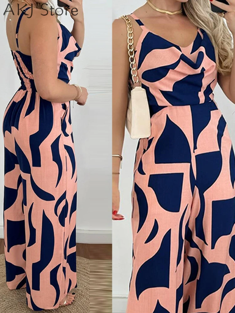 Summer Elegant Women Print Jumpsuit