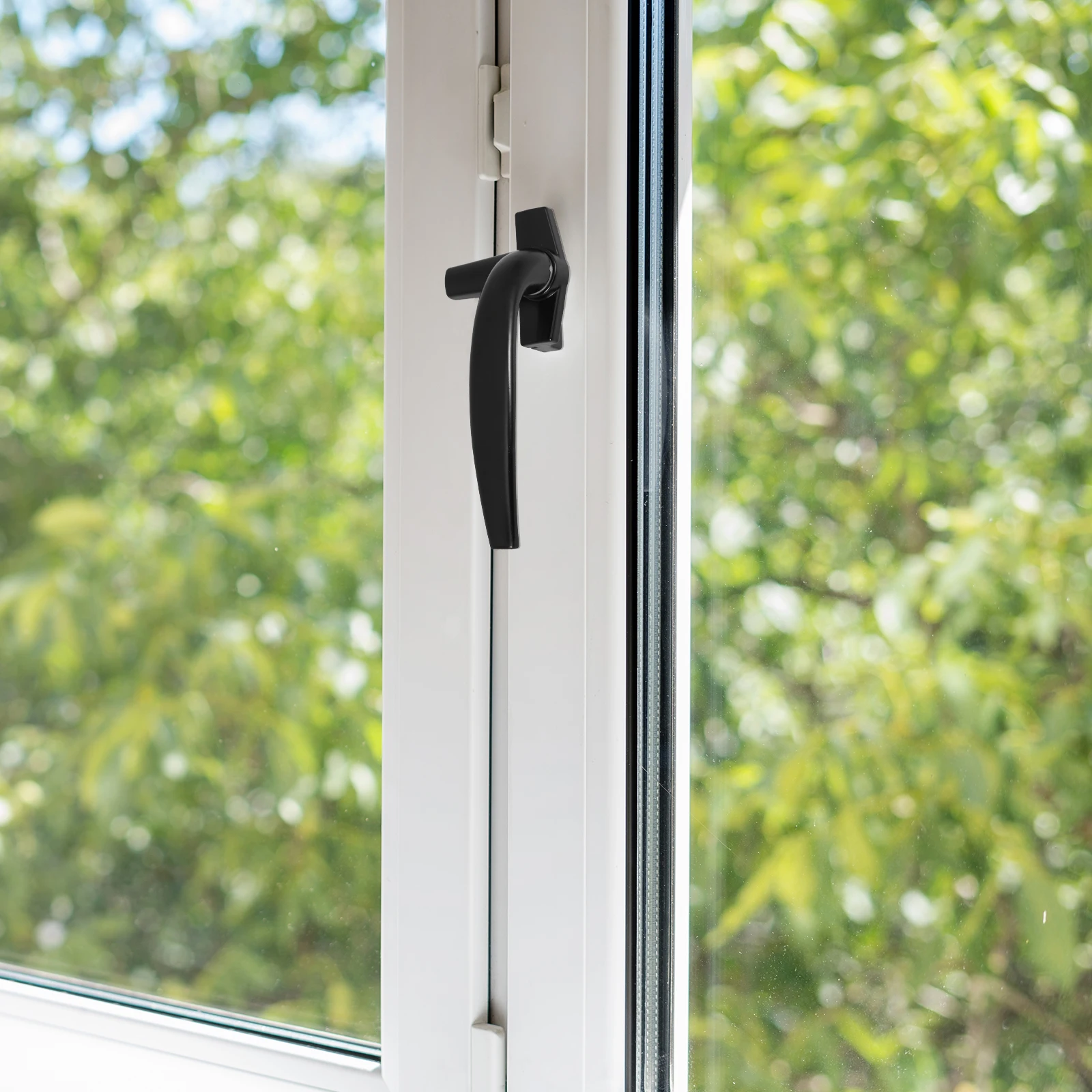 

Aluminum Window Handle Black Pull Push Replacement for Fence Gate Lightweight Durable Modern Right Side Installation Smooth
