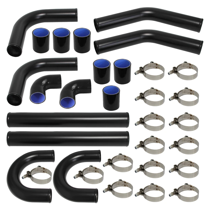 

UNIVERSAL TURBO BOOST INTERCOOLER PIPE KIT 2.25" 57MM 8 PCS Aluminum PIPING