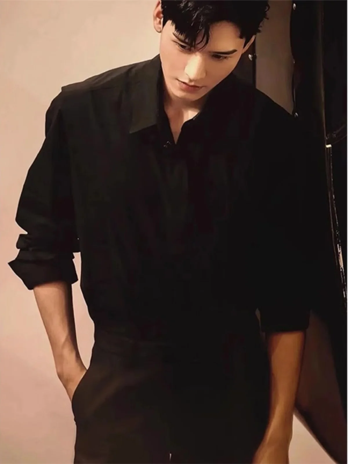 

Мужская рубашка Ele Pure Bla Long Sve Forbidden Desire в неаполитанском стиле, приталенная, модная, повседневная, весна-осень