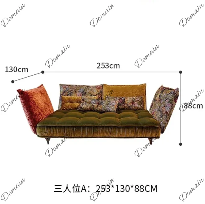 ppQ ASS French Modern Simple Light Luxury Special-shaped Retro Pattern Fabric Corner Combination Sofa view 5