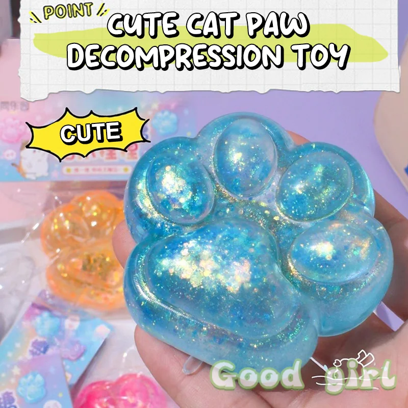 Cute Cartoon Cat Paw Squishy Toy Soft Mochi Squeeze Toy Slow Rebound Stress Relief Toys Stress Release Hand Relax Gifts