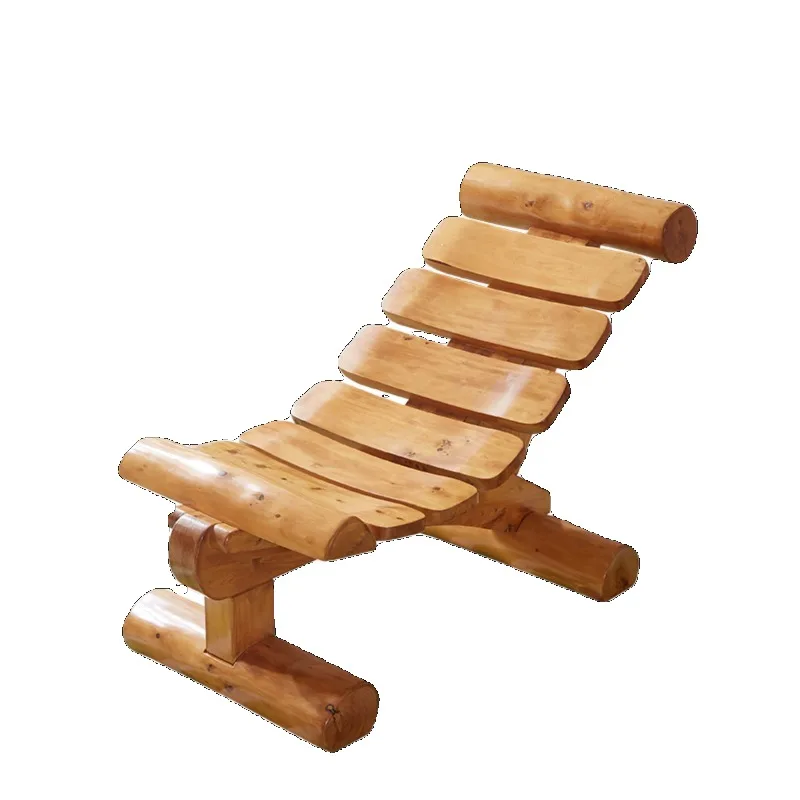 Solid wood lounge chair, household Chinese cypress balcony leisure sofa chair lunch break autumn and winter outdoor princess