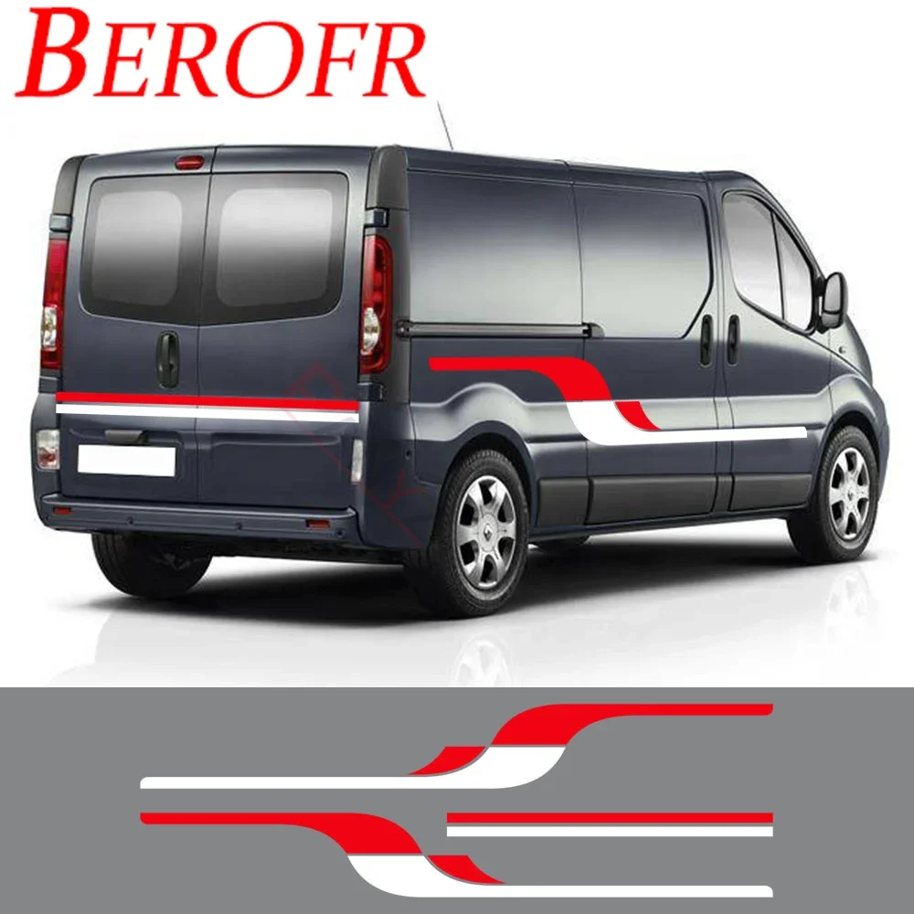 Pegatinas gráficas de rayas para puerta de coche, calcomanías de película de vinilo para Renault Trafic 2 3 MK3 MK2 Camper Day Van, accesorios de sintonización